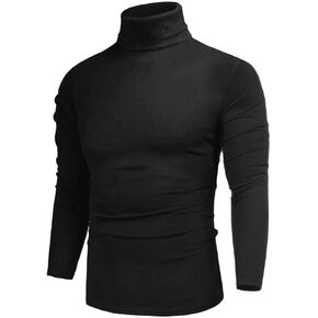 GAGELE Mens Casual Slim Fit Basic Shirt Knitted Lightweight Pullover Turtleneck Sweater