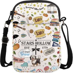 ENSIANTH Stars Hollow TV Show Inspired Crossbody Purses Bag Lukes Diner Gift Dragonfly Inn Lorelei Rory Fans Messenger Bag
