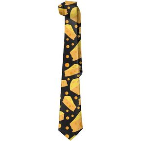 Men's Fashion tie Cheese Holes Black Pattern Necktie One Size Neck Tie