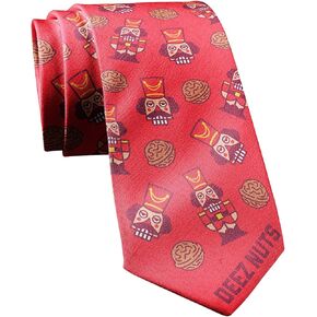 Deez Nuts Necktie Christmas Funny Neckties for Men Nutcracker Tie Novelty Ties for Men