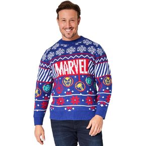 Marvel Mens Knitted Christmas Sweater, Funny Cozy Xmas Sweater - Gifts for Him