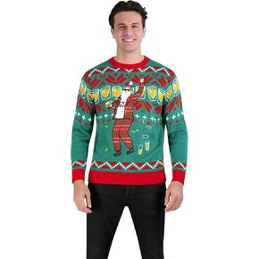Holiday Hype Men's Ugly Christmas Sweater Holiday Pullover Traditional Fun