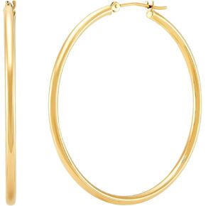 14K Gold Hoop Earrings for Women Big Huggie Hoop Earrings Large Gold Hoop Earrings Bold and Eye-Catching Style Oversized Gold Earrings (14K Gold Hoop Earrings)