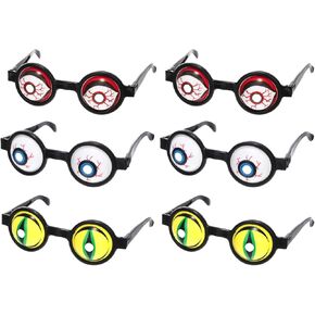 BESPORTBLE 6pcs Halloween Glasses Kids Decor Disguise Eyeball Scary Cosplay Eyeglasses Clown Halloween Eyeglasses Fake Eyeballs Novelty Eyeglasses Halloween Decor Glasses Frames Led Plastic