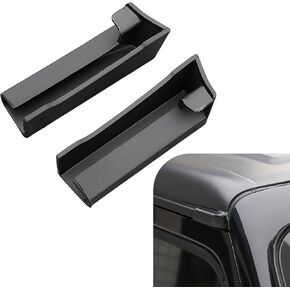 2 PCS Car Roof Gutter, Anti-Scratch Wear-Resistant Environmentally Friendly Soft Rubber Rain Gutter, Decorative Modification Accessories, Compatible with 2018-2022 Wrangler JK JL Jeep (Black)