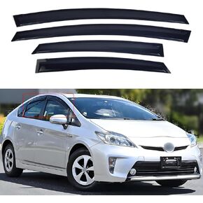 أقنعة النوافذ المتوافقة مع Toyota Prius 2010 2011 2012 2013 2014 2015، واقيات المطر من الشمس، عاكس النافذة، نمط شريط، 4 قطع