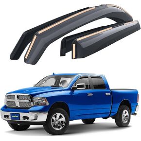 Goodyear Shatterproof in-Channel Window Deflectors for Trucks Dodge RAM 2009-2018 Crew Cab 1500 2500 3500, Rain Guards, Window Visors for Cars, Vent Deflector, Truck Accessories, 4 pcs- GY003404