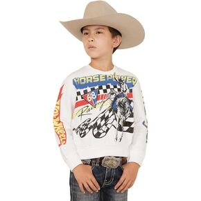 Wrangler Boys' X Hot Wheels Youth Crewneck “Rodeo" Pullover
