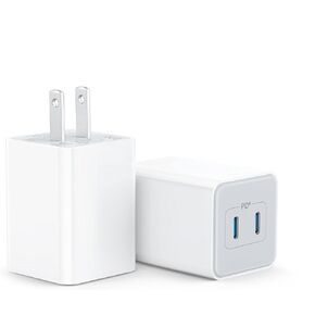 [عبوتان] كتلة شاحن USB C مسطحة، 40 وات نحيفة قابلة للطي 4 منافذ PD+QC نوع C متعددة المنافذ شحن سريع صندوق مكعبات USB قابس جداري لهاتف iPhone 15/14/13/12Pro Max Plus Mini، لأجهزة Samsung، والكمبيوتر اللوحي