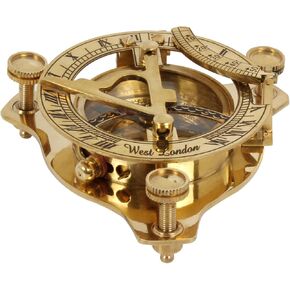3" Solid Brass Sundial Compass Pirate Navigation