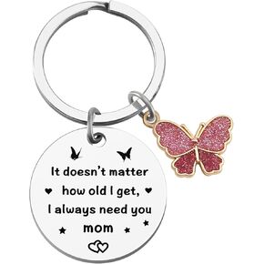Mom Birthday Gifts, Christmas Gifts for Mom from Daughter Son, Mothers Day Gifts, Mom Keychain from Kids Baby Toddler