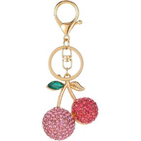 Rhinestone Cherry Keychain Cute Sparkling Fruit Cherry Bag Charms