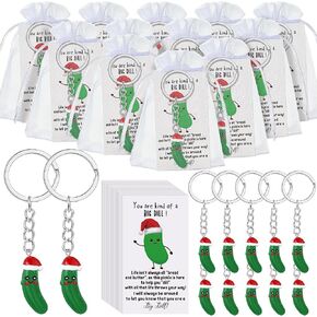 Inspirational Christmas Favor Resin Cucumber Keychain Employee Appreciation Card Thank You Gift for Women