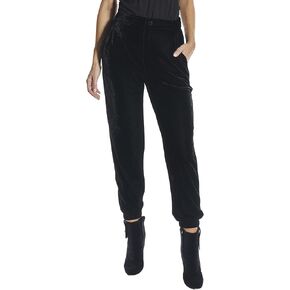 O A T NEW YORK Women's Contemporary Velvet Pull-on Jogger Pants, Comfortable & Stylish