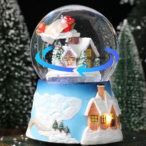 LOVE FOR YOU Gift Wrapped Xmas Music Box Winter Wonderland Snow House Color Light Musical Snow Globe for ​Girls Baby Kids Women Daughter Mom Granddaughter Grandma Christmas Birthday Presents Gifts