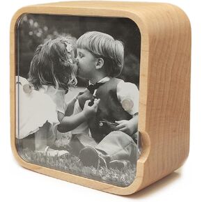 Wind Up Solid Wood Music Box with Photo Frame, The Best Gift for Christmas/Birthday/Valentine's Day/Mother's Day，Tune of You are My Sunshine. (Maple Wood)