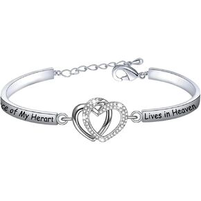 FAADBUK Memorial Jewelry Loss Gift A Piece of My Heart Lives In Heaven Bracelet In Memory of Loved Son Daughter Sympathy Gift