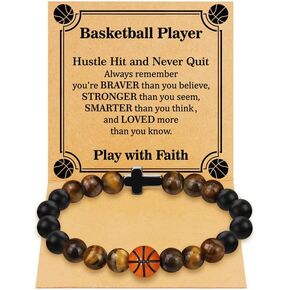BAYLAY Volleyball Softball Basketball Soccer Football Baseball Bracelet Gifts for Girls Boys - 14K White Gold Plated Sport Bracelets Team Lovers Bracelet Gifts for Girls Boys