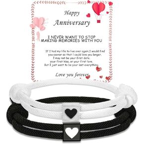 Couple Gifts Bracelets Matching Bracelets Adjustable Rope Bracelets for Couples Christmas Anniversary Valentines Gifts for Him HerBoyfriend Girlfriend Lovers Husband Wife
