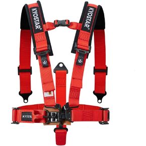 Kyostar 4 Point Harness Set 2 Inch with Ultra Soft Heavy Duty Shoulder Pads, Red