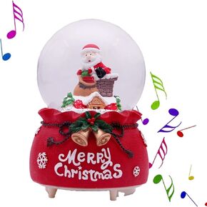 Christmas Revolve Snow Globe，Santa Claus Decorative Light，6 Inch Musical Snow Globe with Music and Color Changing Lights for Daughter Girls Girlfriend Women Son (Santa Claus House)