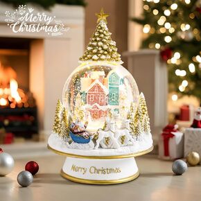 Christmas Snow Globes Nutcracker & Christmas Tree & Train Christmas Snow Globe with 8 Songs Color Changing Battery Operated Musical Box for Christmas Home Party Décor