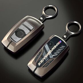 Alloy Car Key Case Rings Cover Holder for BMW 1 3 5 7 Series 530 F48 X1 X2 X3 X4 X5 X6 Classic Engine Head Concept (A Style Carbon Fiber)