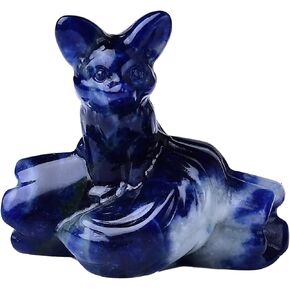 Strawberry Quartz Fox Decor Statue Crystals and Healing Stones Fox Figurine Polished Gemstones ​Bedroom Office Desk Home Decoration A Lucky Decoration