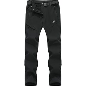 MOERDENG Women's Fleece Lined Snow Ski Pants Waterproof Softshell Pants Winter Warm Insulated Hiking Pants
