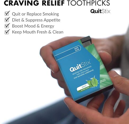 Craving Relief Toothpicks with Activating Tingle to Replace Cigarettes, Quit Smoking, Vaping, Keeps Mouth Clean & Fresh, Perfect for Smokers & Non-Smokers (Menthol, 1 Pack) in Saudi Arabia