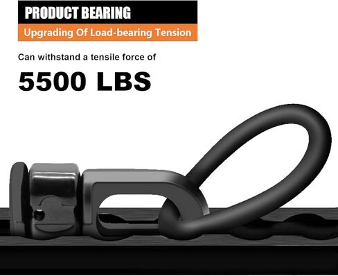 8Pack L Track Double Stud Tie Down Fitting with Pear Link Black, L Track Tie Down, L-Track Accessories for Truck Bed,Trailer Cargo Control,Pickup, RV, ATV Breaking Load 5500Lbs in Saudi Arabia