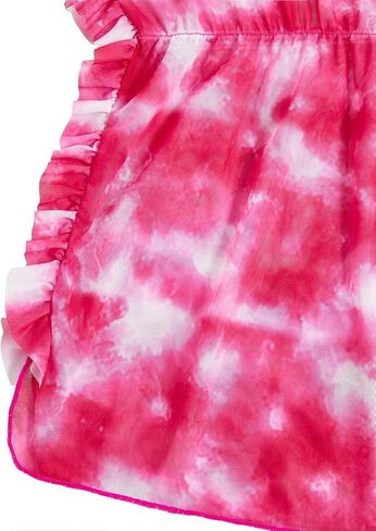 Milumia Girl's Tie Dye Mesh Coverups Sheer Ruffle Trim Swimsuit Cover Up in Saudi Arabia