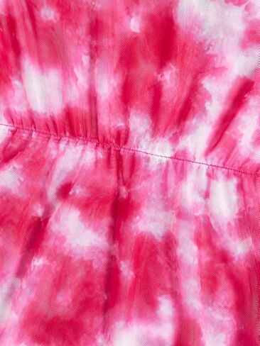 Milumia Girl's Tie Dye Mesh Coverups Sheer Ruffle Trim Swimsuit Cover Up in Saudi Arabia