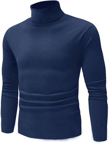 GAGELE Mens Casual Slim Fit Basic Shirt Knitted Lightweight Pullover Turtleneck Sweater in Saudi Arabia