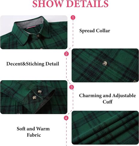 Esabel.C Flannel Shirts for Women Long Sleeve Button Down Plaid Fall Shirt Casual Work Tops in Saudi Arabia