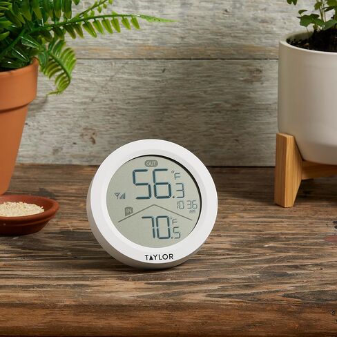 Taylor Digital Wireless Deluxe Indoor Outdoor Thermometer, Weather Station Forecaster, Calendar with Clock, Easy-to-Read Display for Home, Office, Greenhouse, Nursery, and Indoor Areas, LCD, Black in Saudi Arabia