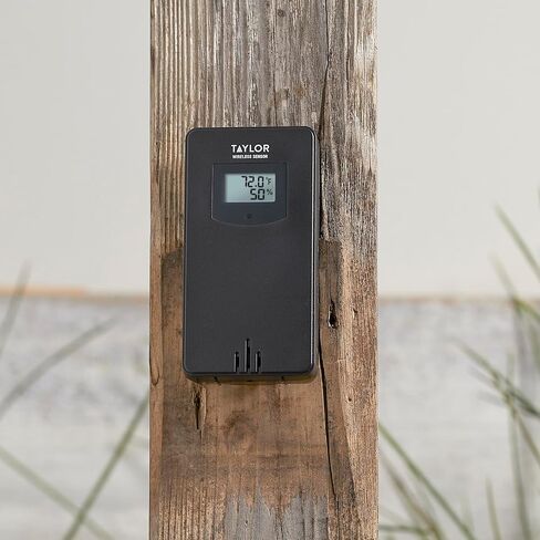 Taylor Digital Wireless Deluxe Indoor Outdoor Thermometer, Weather Station Forecaster, Calendar with Clock, Easy-to-Read Display for Home, Office, Greenhouse, Nursery, and Indoor Areas, LCD, Black in Saudi Arabia