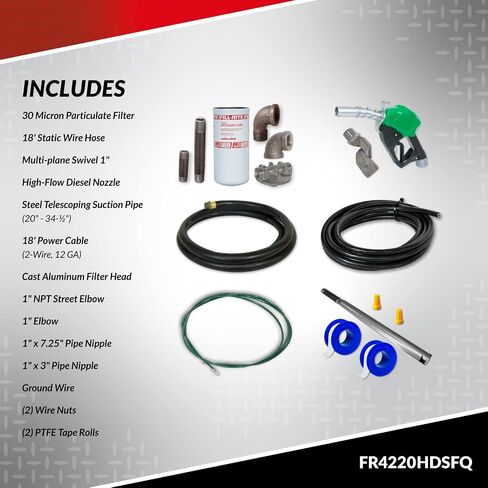 مضخة نقل الوقود fill-rite FR4204H 12V 20 GPM (المضخة فقط) | البنزين والديزل والكيروسين ومزيج الإيثانول ومزيج الميثانول ووقود الديزل الحيوي in Saudi Arabia