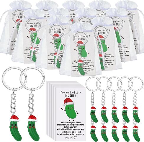 Inspirational Christmas Favor Resin Cucumber Keychain Employee Appreciation Card Thank You Gift for Women in Saudi Arabia