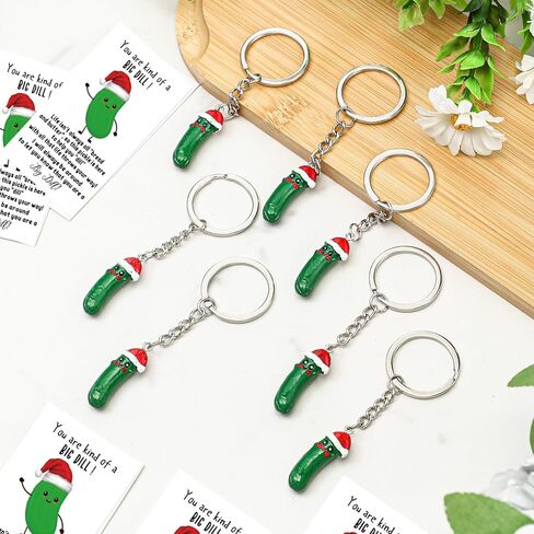 Inspirational Christmas Favor Resin Cucumber Keychain Employee Appreciation Card Thank You Gift for Women in Saudi Arabia