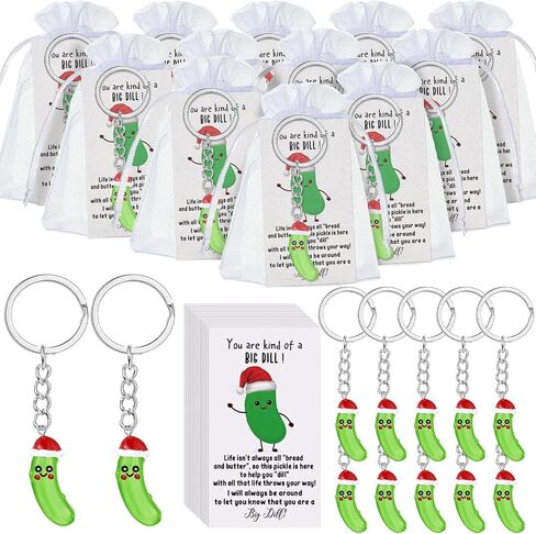 Inspirational Christmas Favor Resin Cucumber Keychain Employee Appreciation Card Thank You Gift for Women in Saudi Arabia