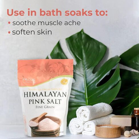 Focus Nutrition, Himalayan Pink Salt, 100% Natural Fine Grain, Resealable Pouch - 2 lbs in Kuwait