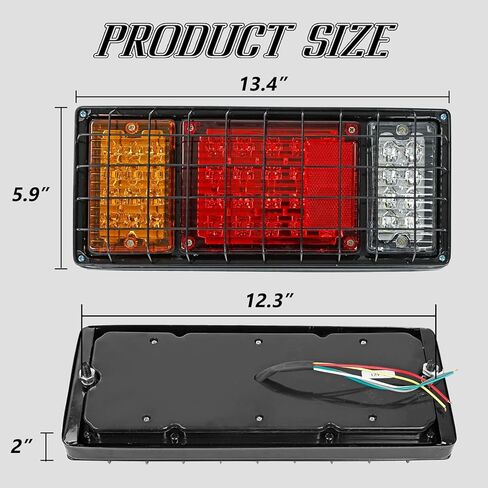 BLACKHORSE-RACING 2 قطعة LED مجموعة مصابيح الذيل للمقطورة 40 LED مقاومة للماء إشارة الانعطاف الفرامل عكس أضواء الجري LED ضوء خلفي لشاحنة قارب مقطورة UTV UTE RV Camper Pickup (عبوتان) in Saudi Arabia