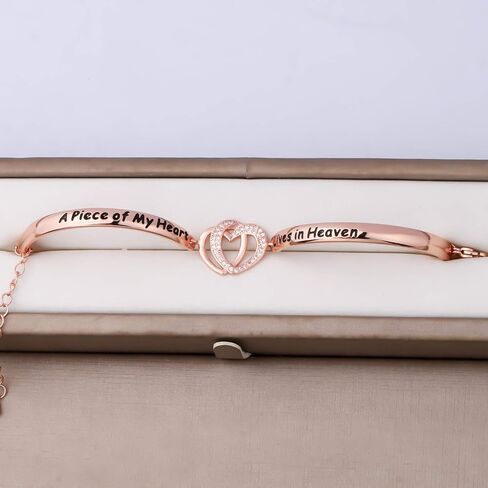 FAADBUK Memorial Jewelry Loss Gift A Piece of My Heart Lives In Heaven Bracelet In Memory of Loved Son Daughter Sympathy Gift in Saudi Arabia