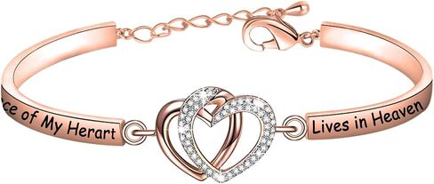 FAADBUK Memorial Jewelry Loss Gift A Piece of My Heart Lives In Heaven Bracelet In Memory of Loved Son Daughter Sympathy Gift in Saudi Arabia
