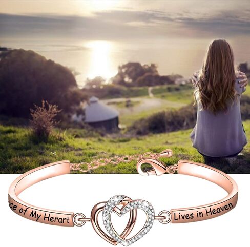 FAADBUK Memorial Jewelry Loss Gift A Piece of My Heart Lives In Heaven Bracelet In Memory of Loved Son Daughter Sympathy Gift in Saudi Arabia