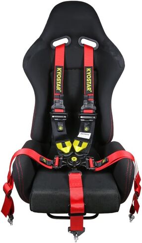 Kyostar 5 Point Racing Seat Belt Harness Set Camlock Quick Release with Premium Quality Soft Webbing and Black Steel Hardware Universal 2"+3" Width Red in Kuwait