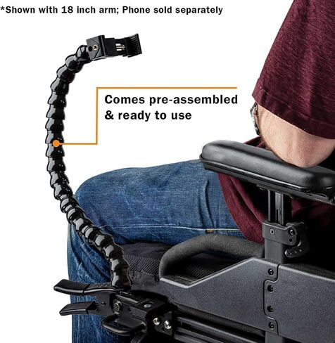 MOGO ModularHose Assistive Technology Phone Holder with Heavy-Duty Spring Clamp (Opens to 2"), 24 Inch Arm in Saudi Arabia