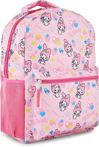 Hello Kitty Allover School Backpack - Hello Kitty, My Melody, Kuromi, Keroppi - Officially Licensed Hello Kitty School Bookbag (My Melody PInk) in Saudi Arabia