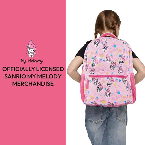 Hello Kitty Allover School Backpack - Hello Kitty, My Melody, Kuromi, Keroppi - Officially Licensed Hello Kitty School Bookbag (My Melody PInk) in Saudi Arabia
